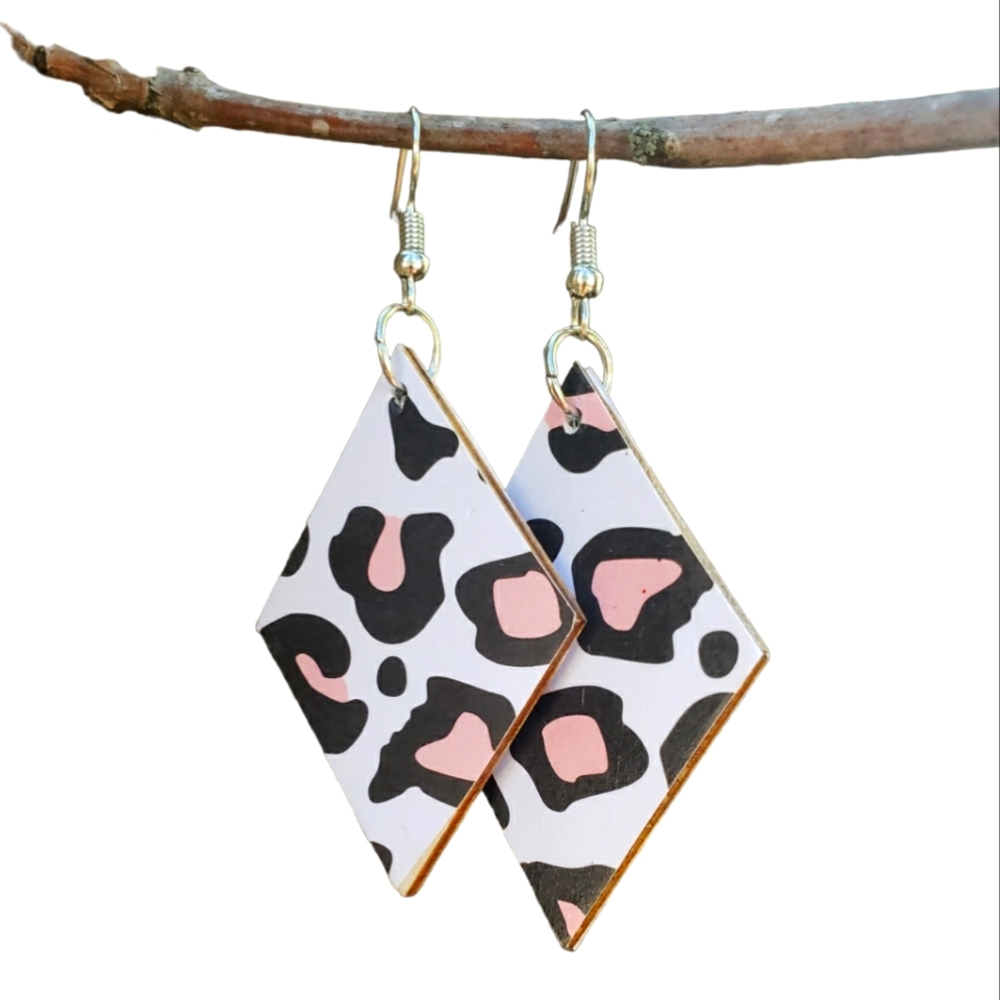 Pink Leopard print earrings